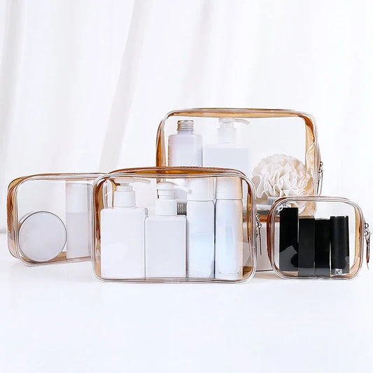 Transparent PVC Waterproof Zipper Makeup Cosmetic Bag