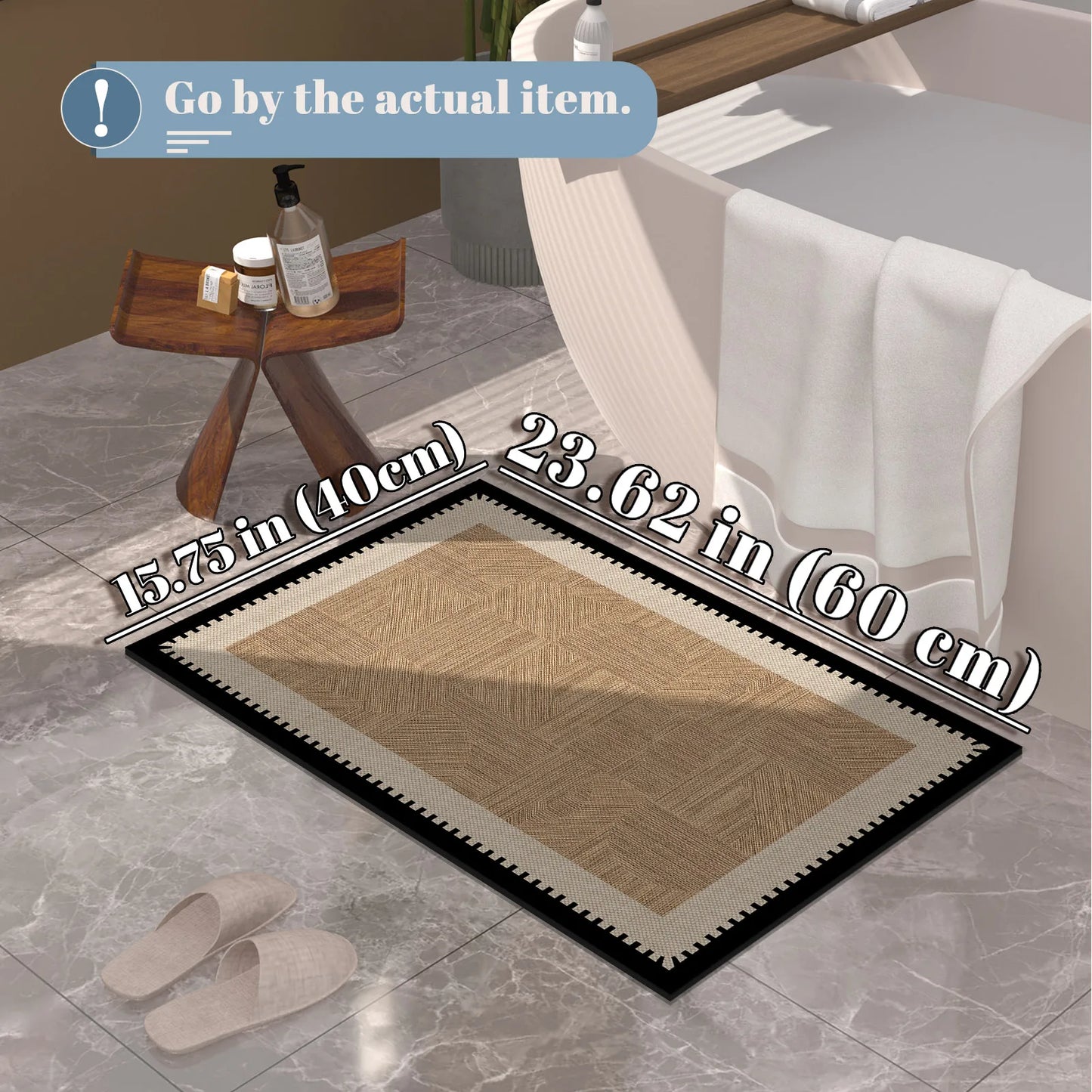 Luxury Vintage Diatomite Bath Mat Bathroom Carpet Super Absorbent Shower Foot Mats Non Slip Quick Dry Toilet Room Rugs Doormat