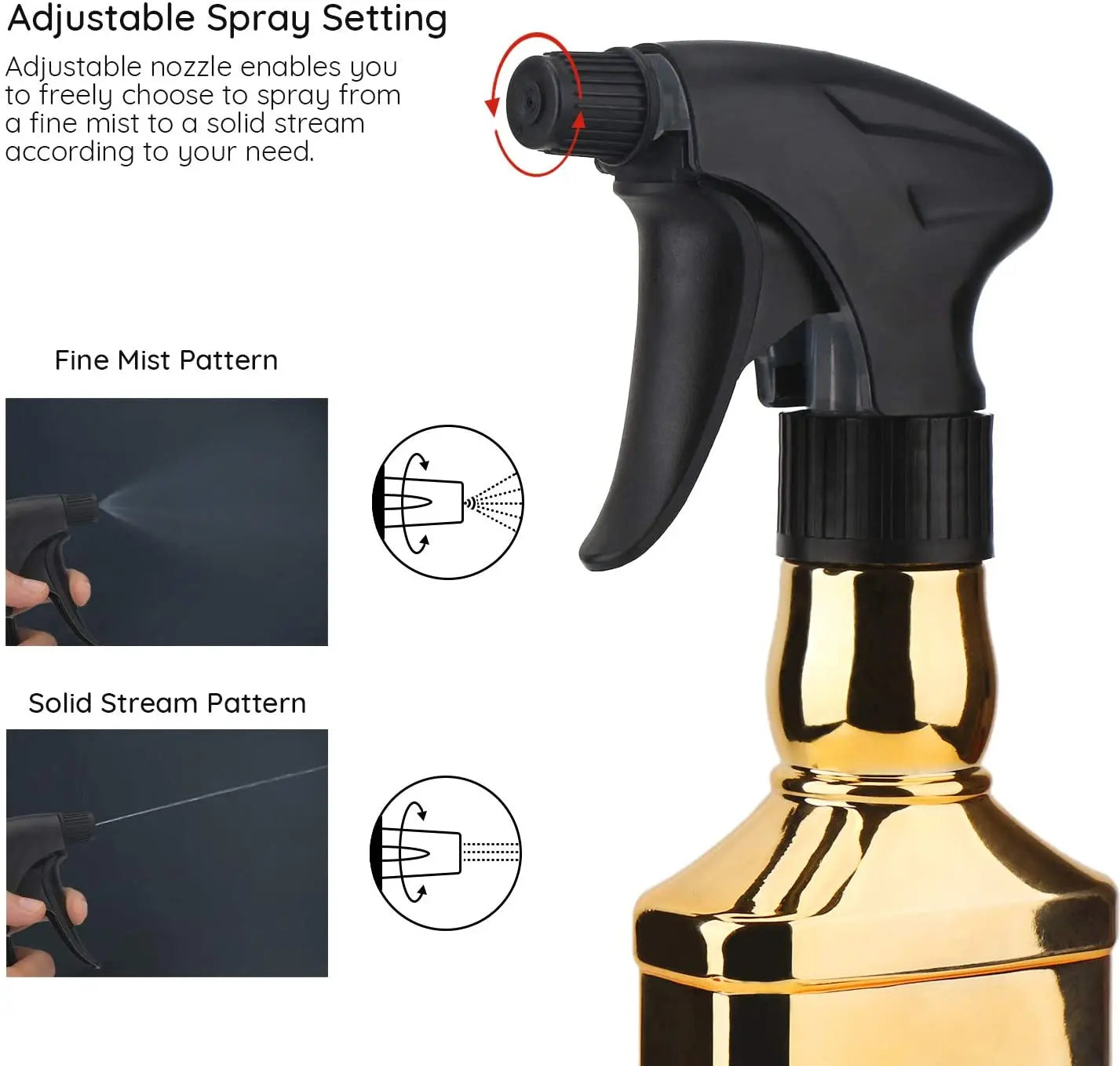 300ML Electroplating Barber Water Spray Bottle