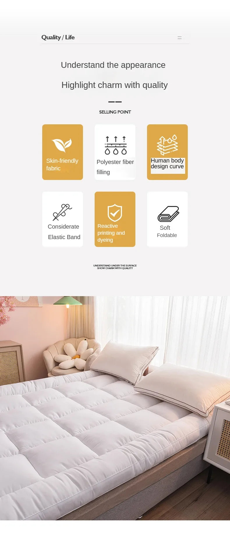 Queen Mattress Topper for Body Pain Relief
