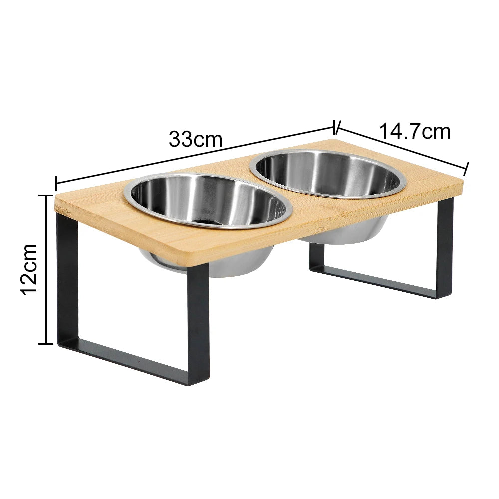 5° Tilted Elevated Pet Bowl – Stainless Steel Feeder for Cats and Puppies, Ergonomic Raised Dog Bowl