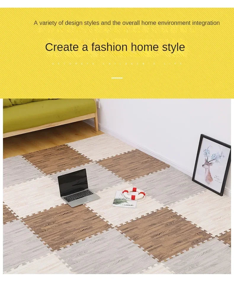 Baby Play Mat Interlocking Foam Tiles Thick Waterproof Floor Mat for Nursery Playroom Toddler Safe Crawling Puzzle Game