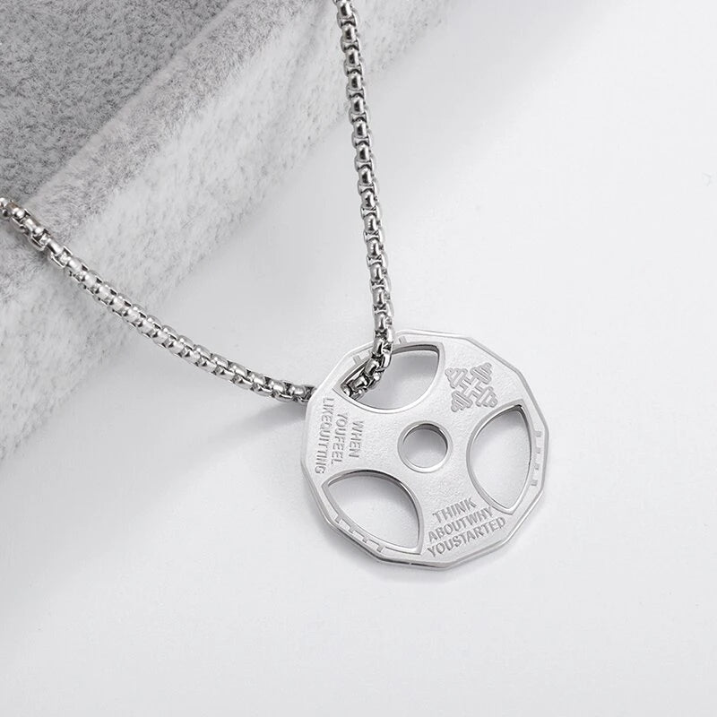 Titanium Steel Dumbbell Necklace