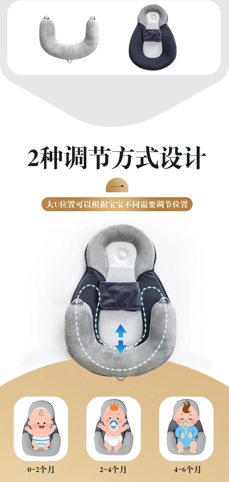 Baby Ramp Pillow, Seat Cushion, Wedge Pillow, Anti-Reflux Support, Newborn Nursing Pillow, Infant Anti-Spit-Up Pillow