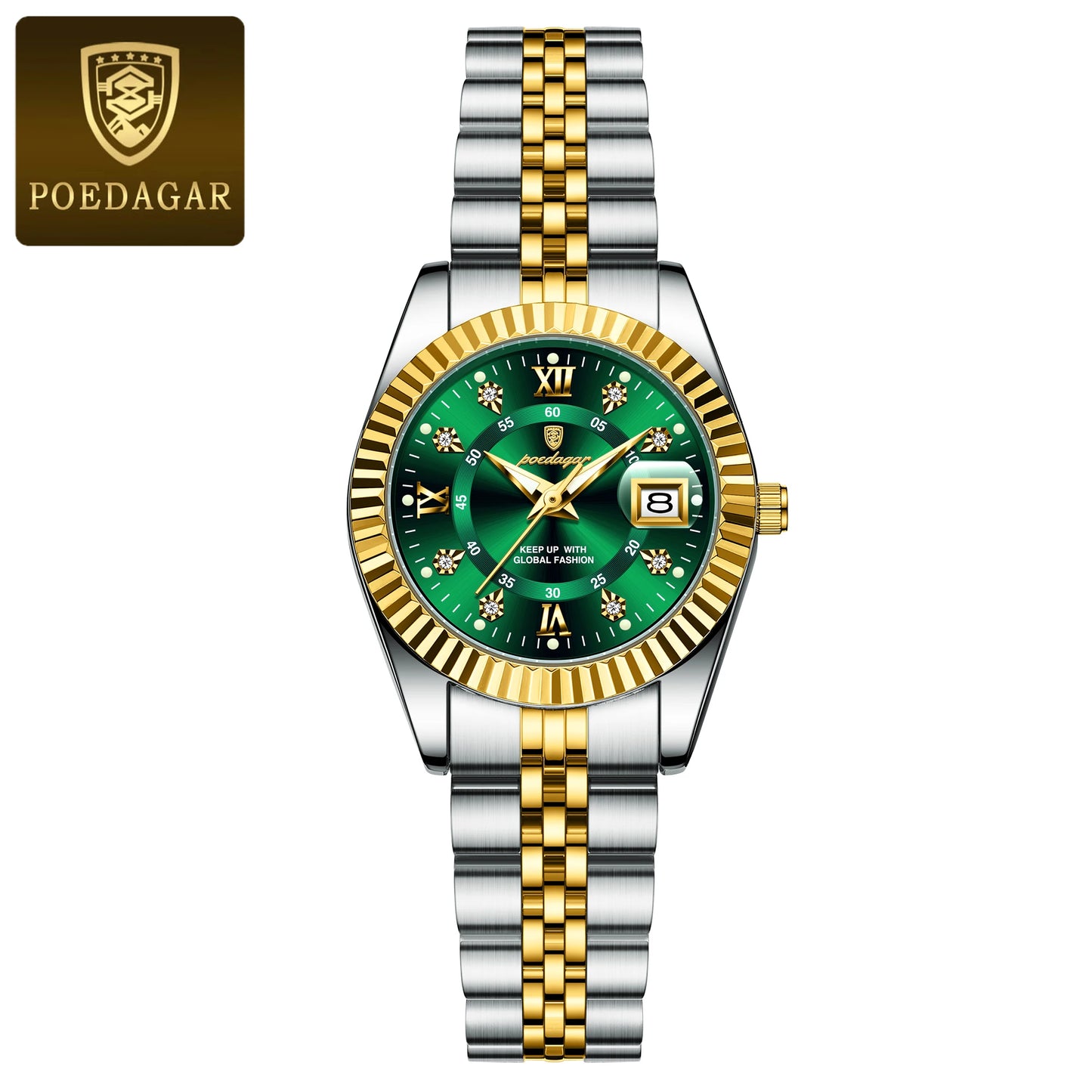 POEDAGAR Luxury Women's Watches Waterproof Luminous Date Ladies Wristwatch Stainless Steel Elegant Quartz Watch For Women Reloj