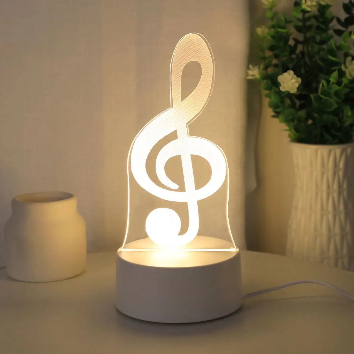 USB 3D note shaped night lights, musician collection lights, bedroom party and holiday decoration lights, friend gift lights.