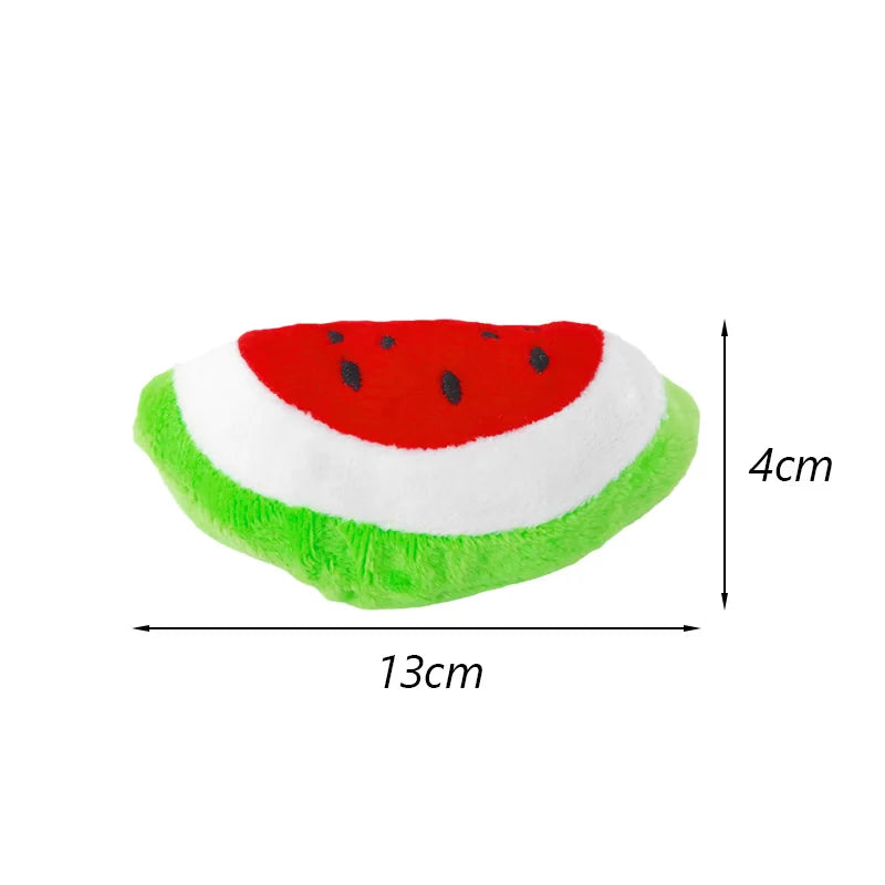 Plush Fruit-Shaped Dog Toy – Squeaky Chew Toy for Small & Medium Dogs, Teeth-Cleaning Pet Toy for Puppies and Cats