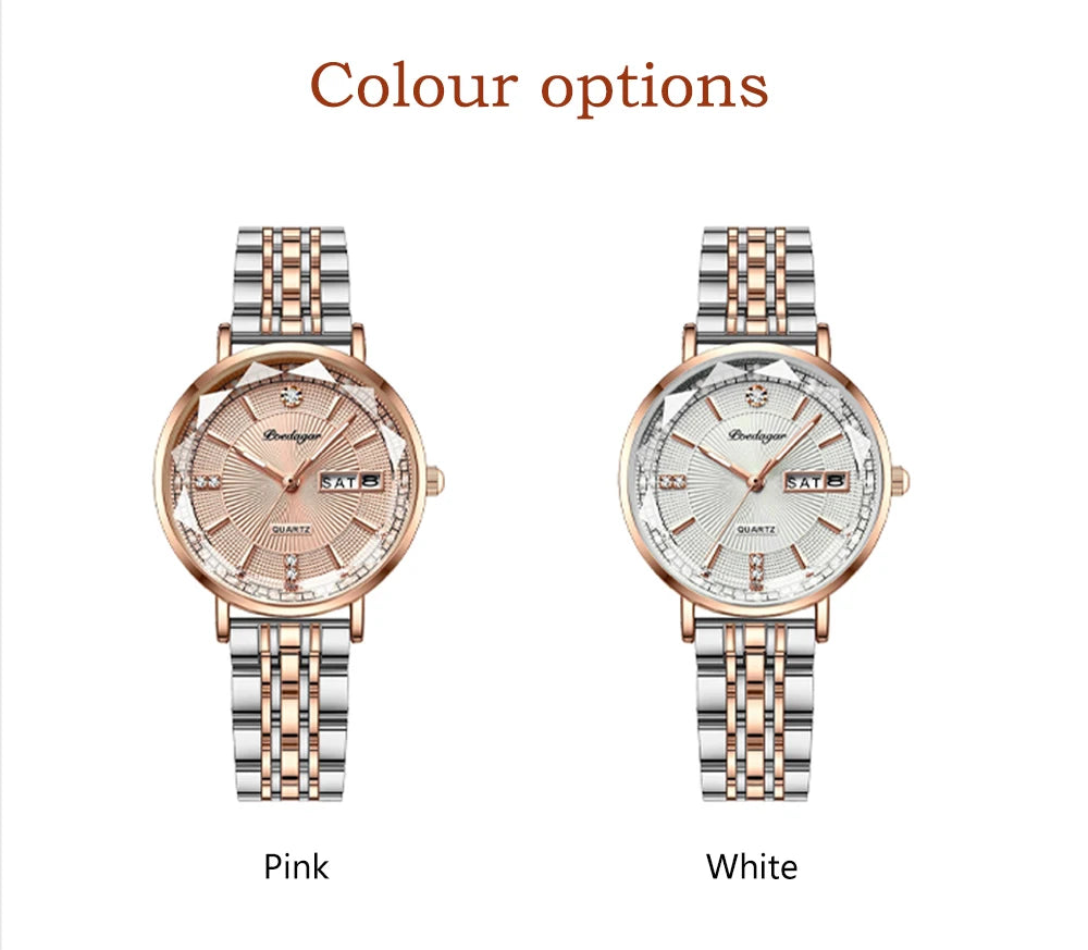 POEDAGAR Top Luxury Brand Woman Watch Waterproof Date Week Elegant Ladies Wristwatch High Quality Fashion Quartz Women's Watches
