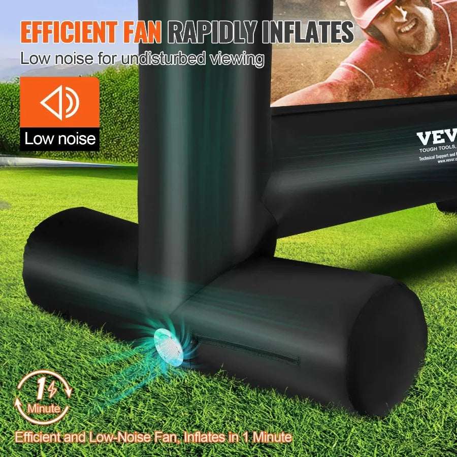 Inflatable Movie Screen 14 FT 168inch Inflatable Projector Screen for Outside with Blower and Carrying Bag Front Rear Projecti