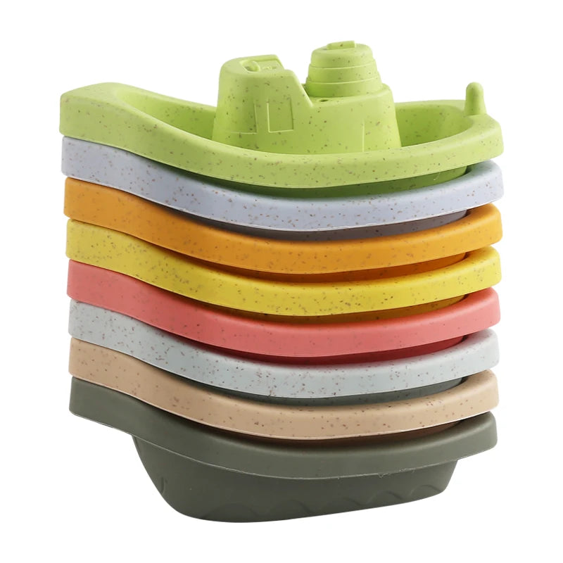 4/7-Piece Set of Baby Floating Boat Toys, Bath Toys, Colorful Multi-Colored Toys, Beach and Bathtub Toys, Early Education Water Play Gifts