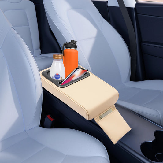 Universal PU Leather Center Console Armrest Cushion Pad Direct Replacement 21cm Wide Car Interior Accessories Anti-Slip Sponge