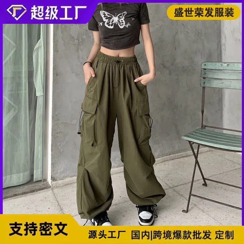 Plus-size Women's Pants Spring and Summer Hot-selling High-waist Versatile Straight-leg Side-pocket Comfortable Casual Pants
