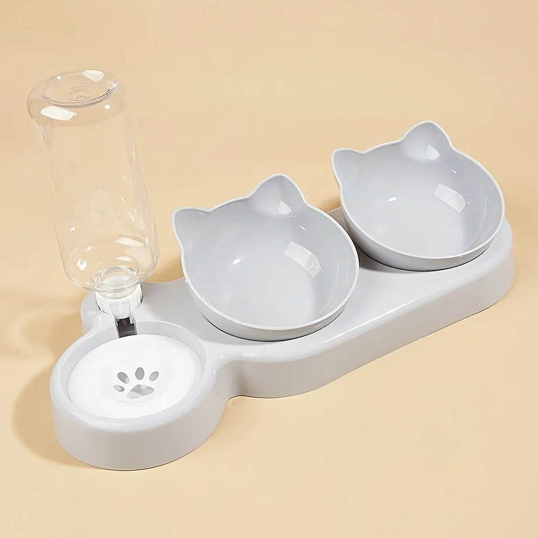 Dual-Purpose Pet Bowl with Water Dispenser – Automatic Drinking & Feeding for Cats and Dogs