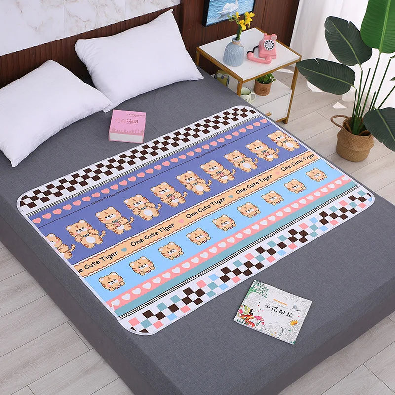 Baby Diaper Reusable Waterproof Cotton Changing Pad Cover Baby Diaper Mattress Newborn Print Changing Play Mats Kids Bedding 0-3