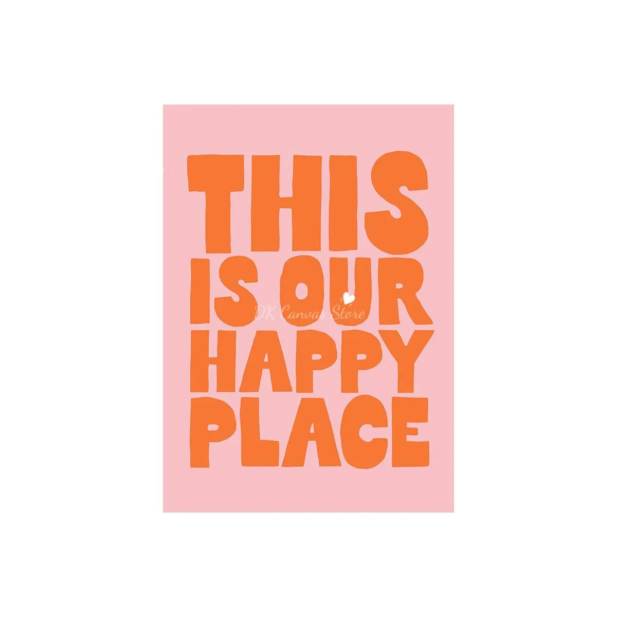 "This Is My Happy Place" Heart Quote Canvas Print Poster Modern Minimalism Art Prints Bedroom Living Room Wall Art Home Decor