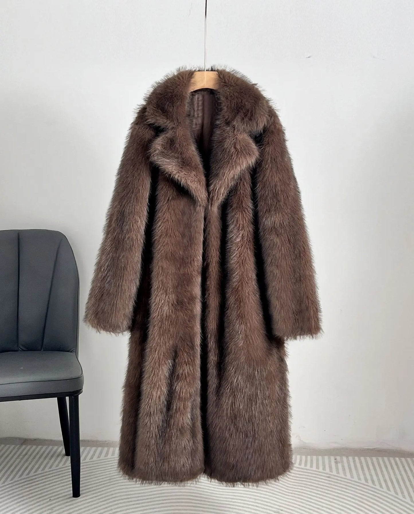Fur Coat European Style Lapel