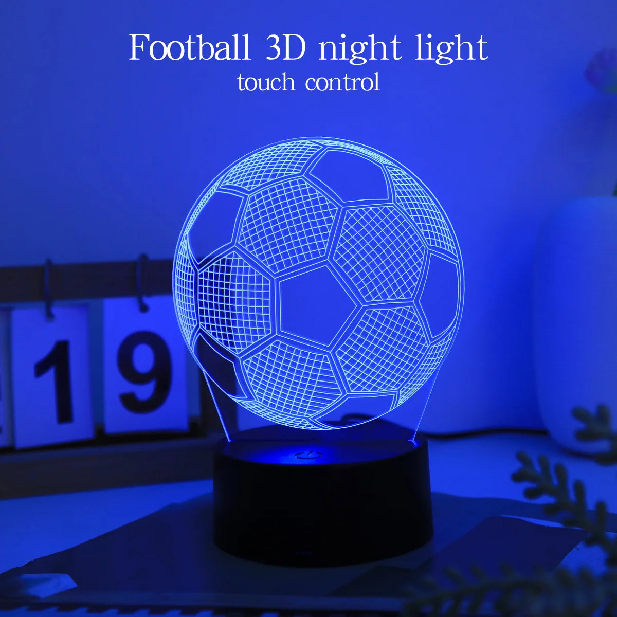 1PC modern creative football 3D night light, USB powered, suitable for decorating bedrooms, study rooms, and living rooms