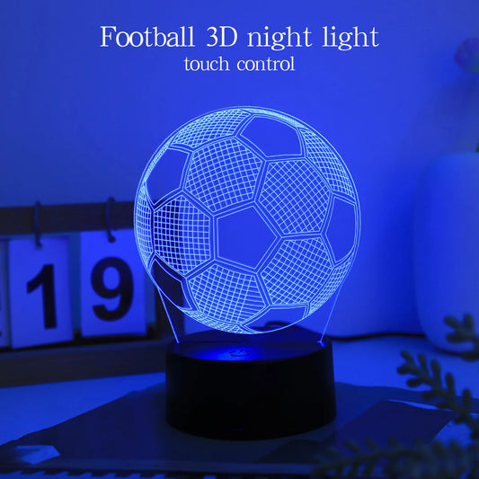 1PC modern creative football 3D night light, USB powered, suitable for decorating bedrooms, study rooms, and living rooms