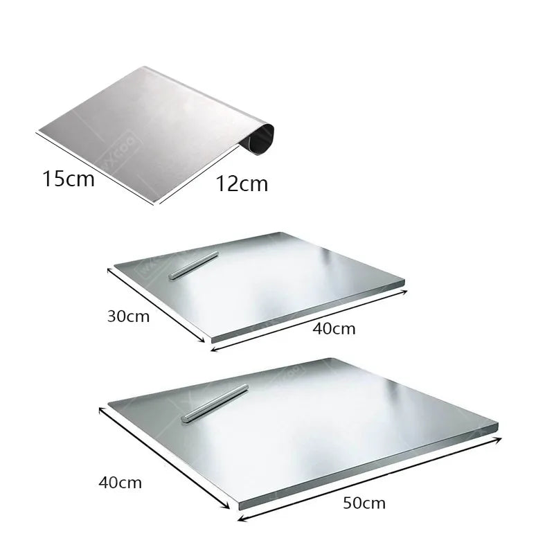 304 Stainless Steel Cutting Board Food Grade Chopping Boards Heavy Duty Kitchen Boards Anti-Slip Mat for Meat Vegetables Bread