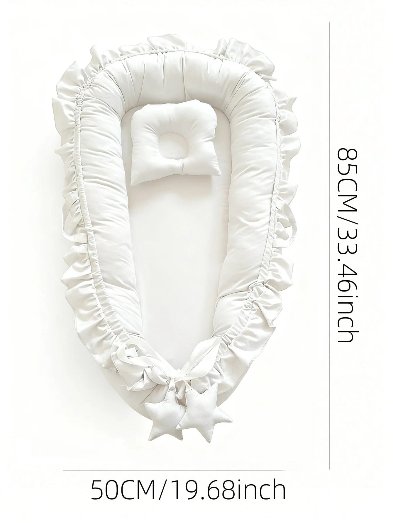 Cotton Babynest for Newborn Baby Bed Nest Ruffle Baby Bassinet Travel Bed Portable Lounger Toddler Crib Breathable Sleep Nest