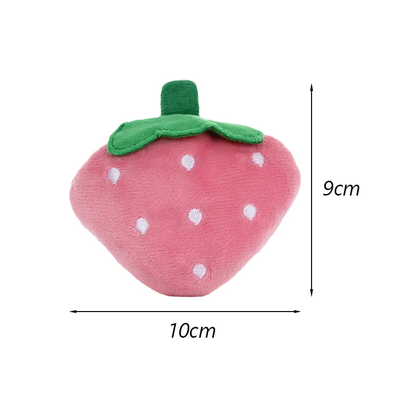 Plush Fruit-Shaped Dog Toy – Squeaky Chew Toy for Small & Medium Dogs, Teeth-Cleaning Pet Toy for Puppies and Cats