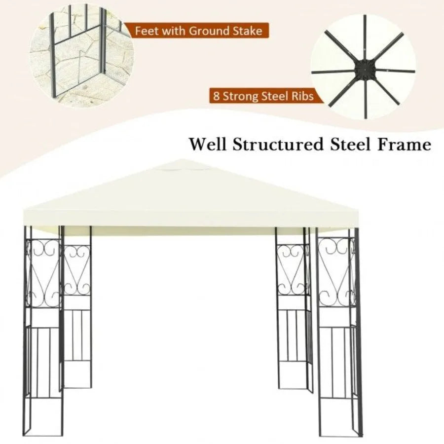 10' x 10' Patio Gazebo Canopy Tent Garden Shelter