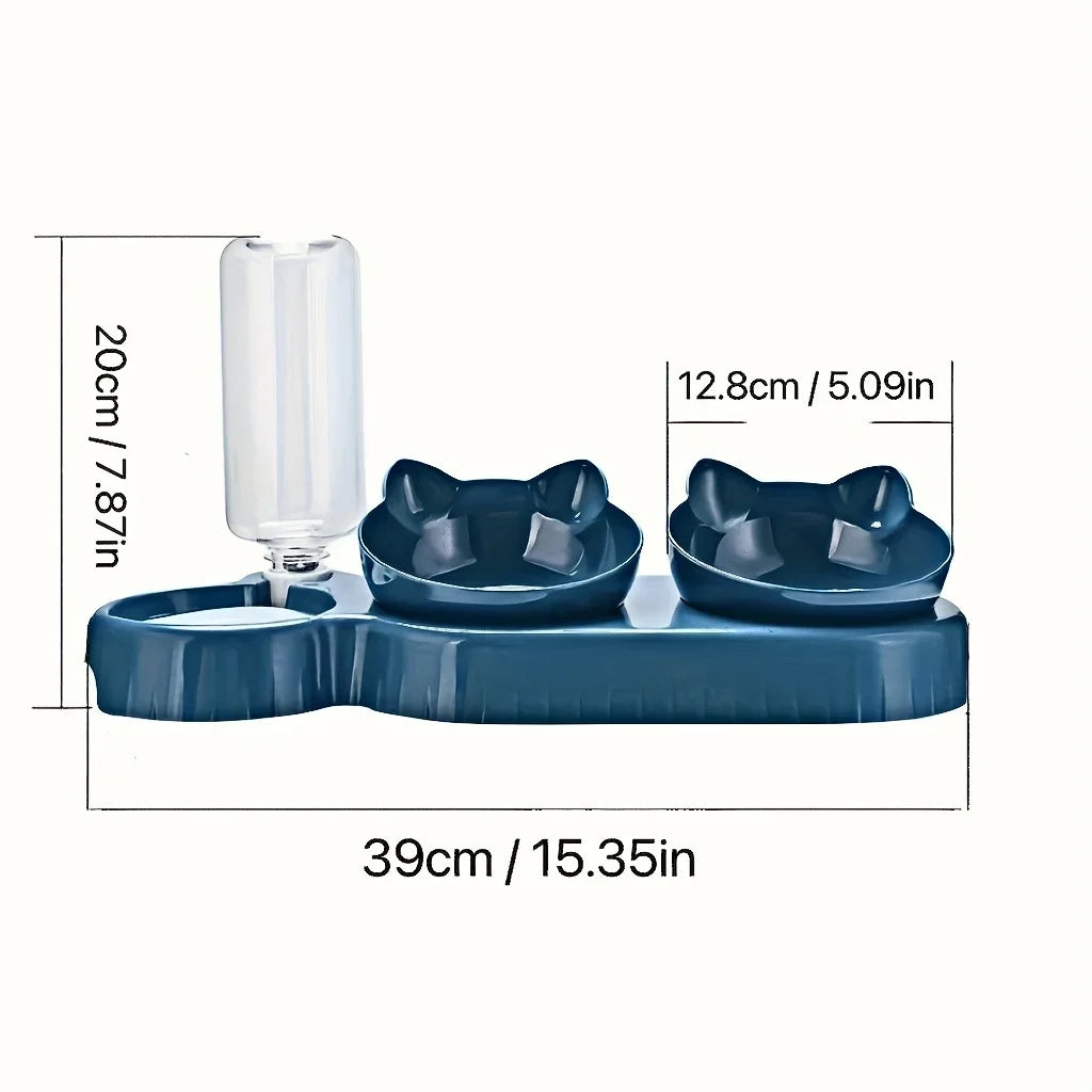 Dual-Purpose Pet Bowl with Water Dispenser – Automatic Drinking & Feeding for Cats and Dogs