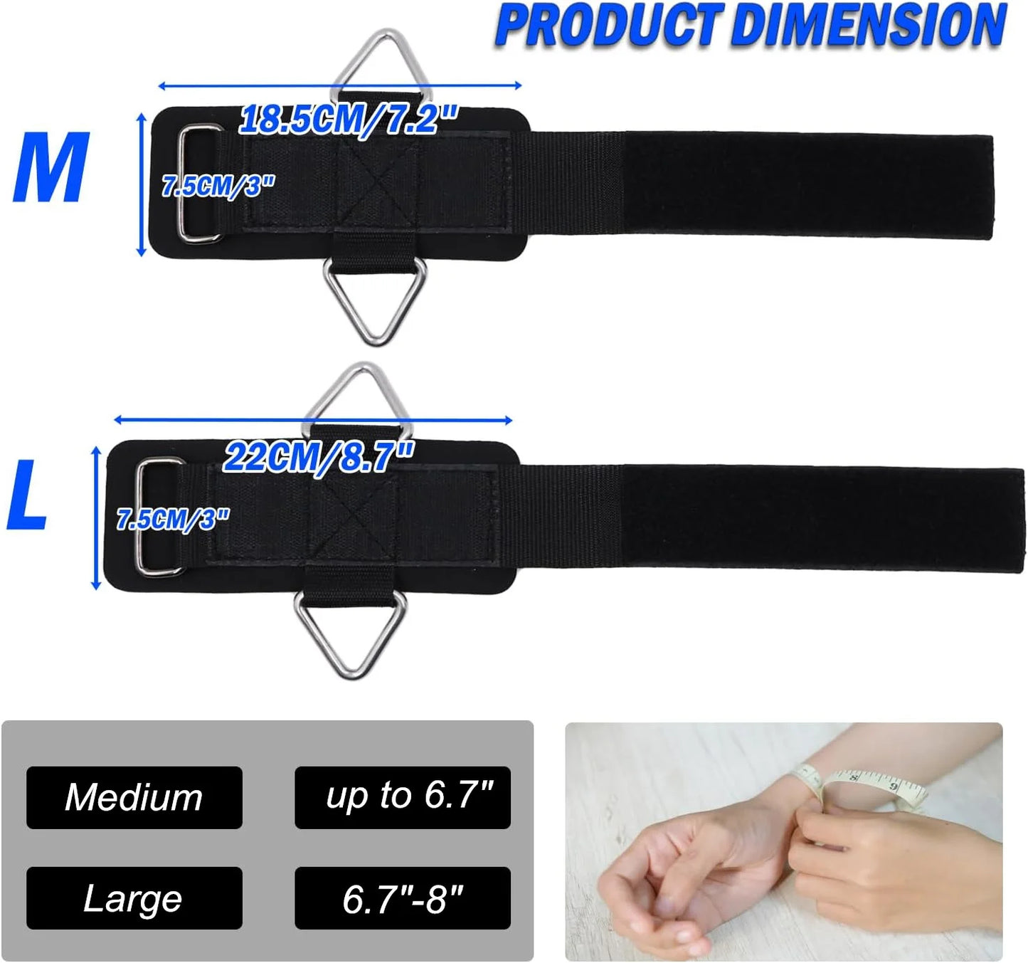Adjustable Wrist Cuffs Padded Straps for Cable Machines