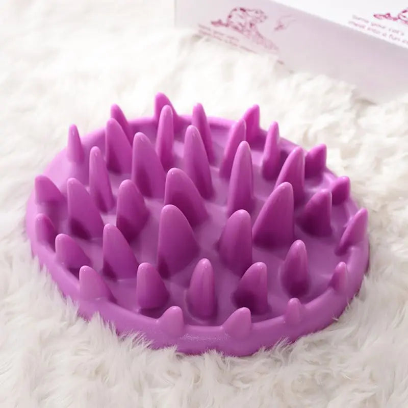 Non-Slip Slow Feeder Bowl – Interactive Anti-Gulping Silicone Feeding Dish for Dogs, Cats & Kittens