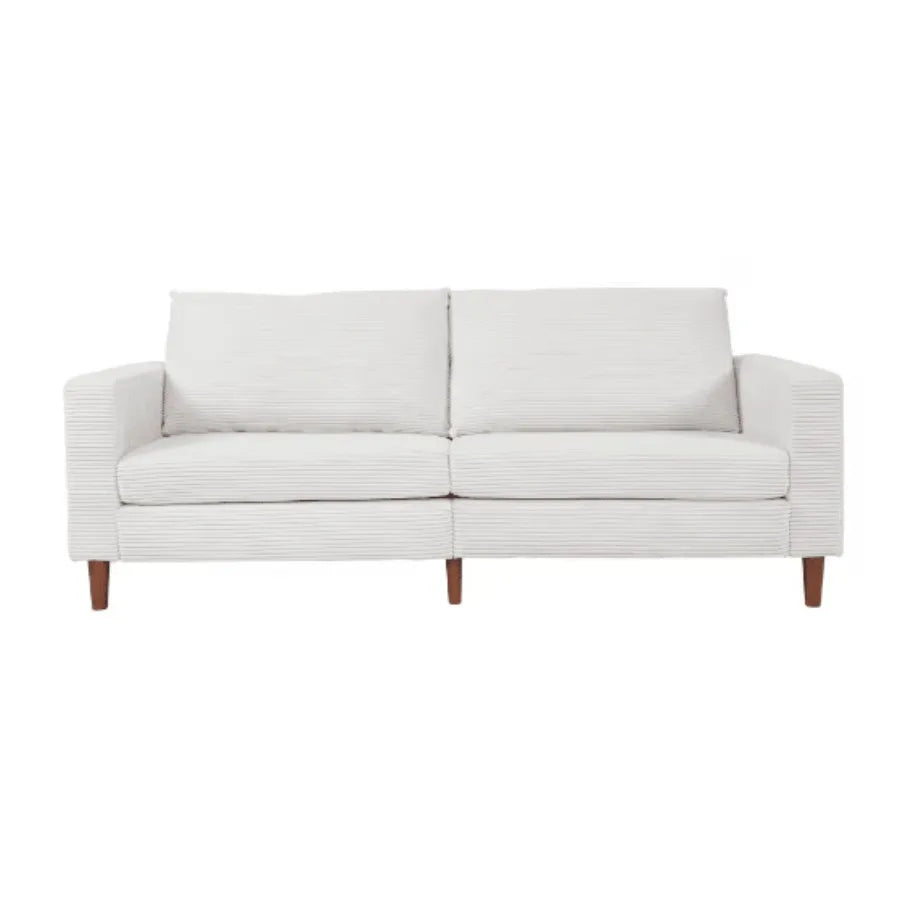 Retro 74 in. Comfy Corduroy Rectangle 2-Seater Loveseat with Solid Wood Legs