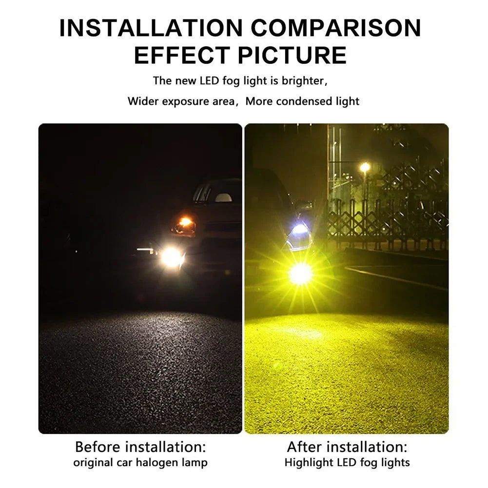 2Pcs Dual Color Car Fog Light Bulb DC 10-30V 35W H11 H8 Auto Fog Lamp 3000-6000K Car LED Fog Lamp Yellow White IP67 Waterproof