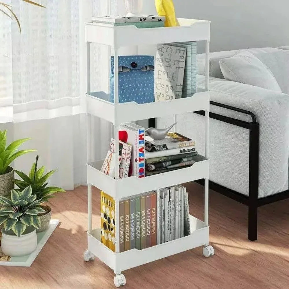 Mobile Kitchen Bookshelf Storage