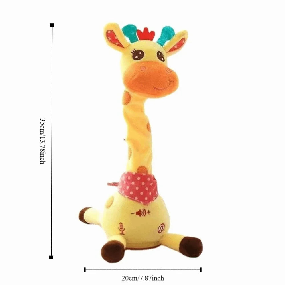Repeating What You Say Dancing Talking Giraffe Toy with 10 Songs Adjustable Volume Stuffed Animal Toy Plush Musical