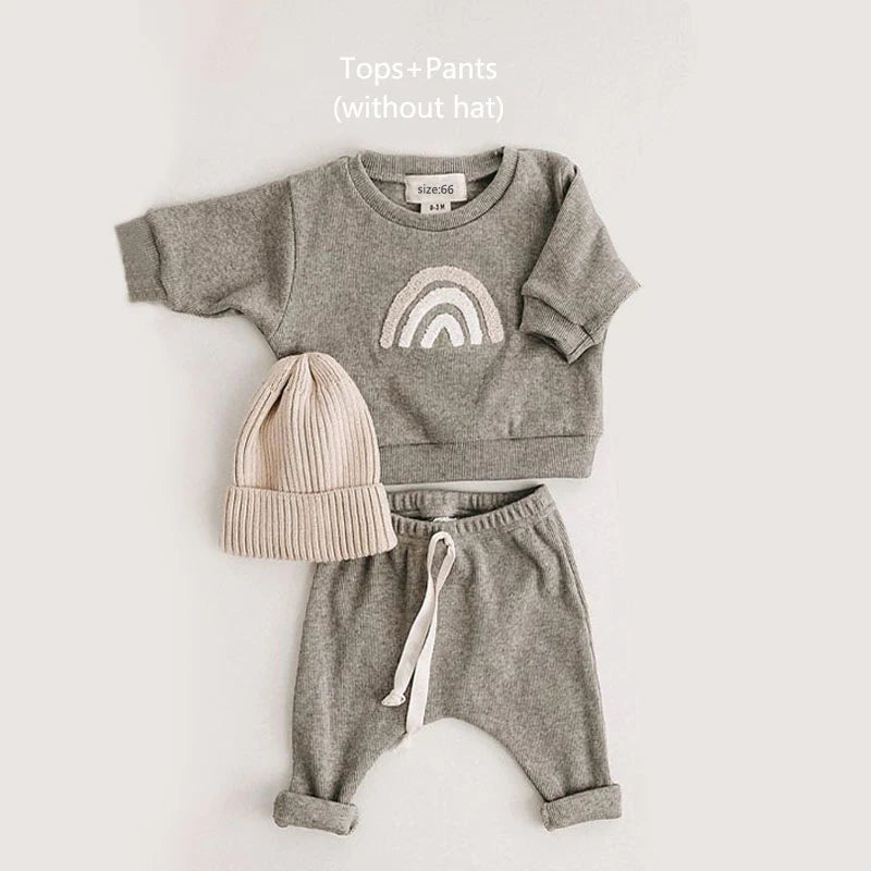 Spring Autumn Baby Boy & Girls 2pcs Long-Sleeved Sweatshirts+PantsSuit Outfits