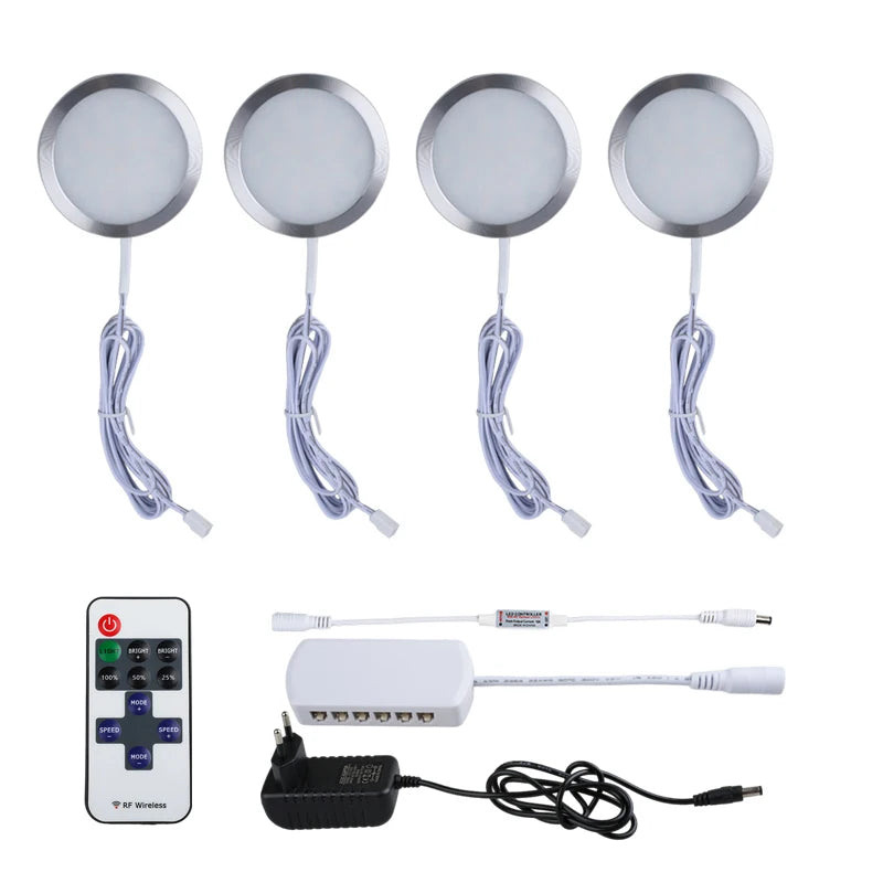 Under Cabinet LED Night Lights Display Case Closet Lamp Remote Control for Home Kitchen Showcase Wardrobe Cupboard Decoration