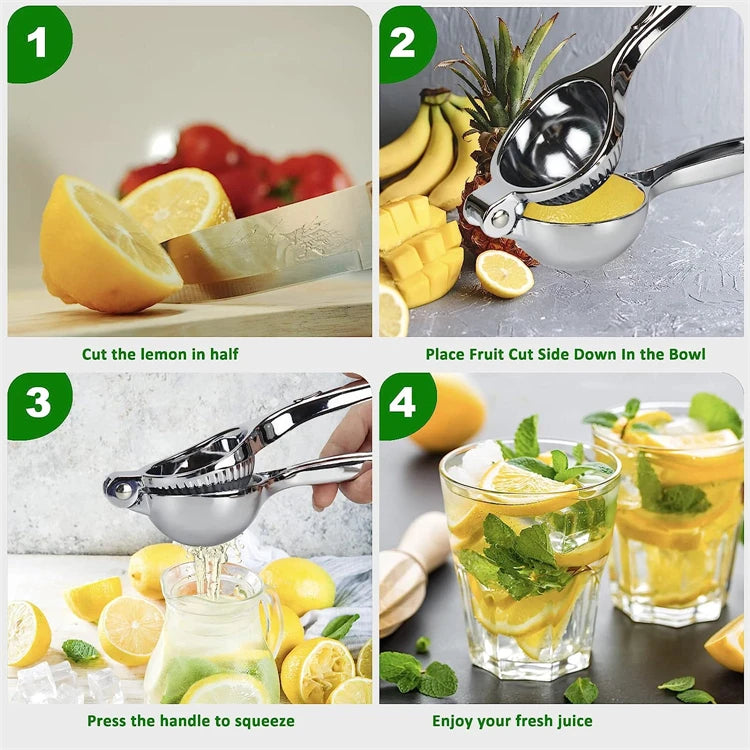 LMETJMA Premium Lemon Squeezer Zinc Alloy Manual Press Juicer Lime Squeezer for Lemon Citrus Orange Fruit JT217