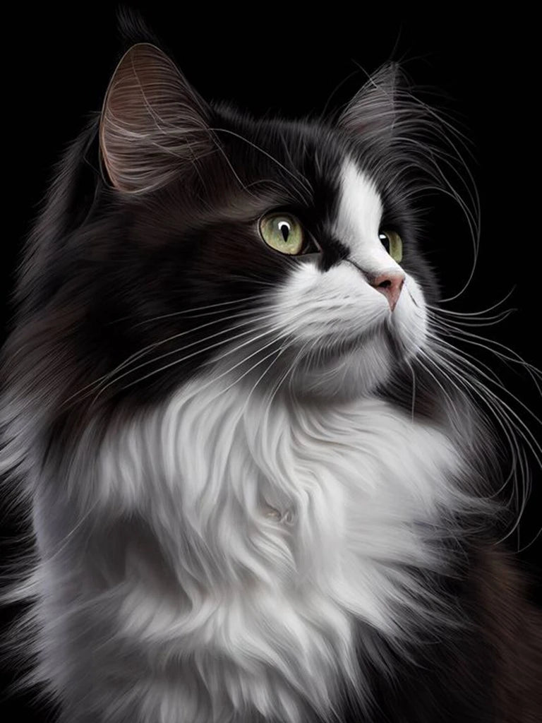 New Cow Cat 5D DIY Diamond Painting Kit Black and White Cats Portrait Diamond Embroidery Mosaic Carft Rhinestone Gift Home Decor