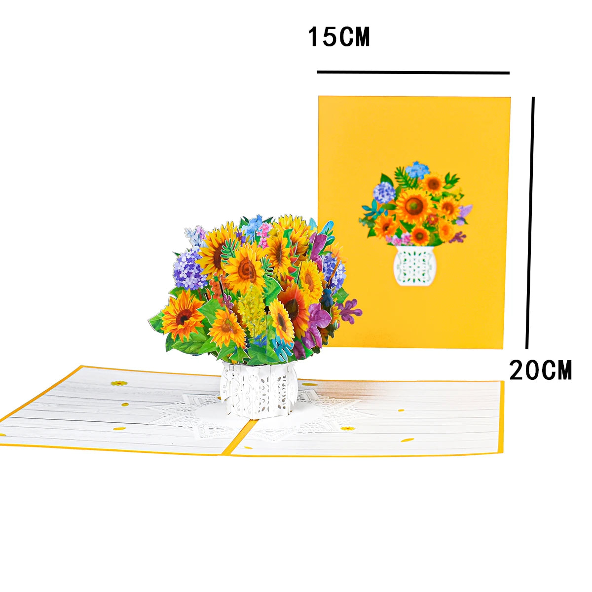 Pop-Up Flower Card Flora 3D Greeting Card for Birthday Mothers Father's Day Graduation Wedding Anniversary Get Well Sympathy