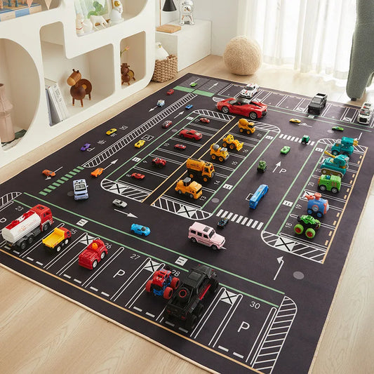 Cartoon Car Traffic Children's Carpet Playroom Baby Crawl Mat Home Decor Living Room Bedroom Floor Mat  Living Room Decoration