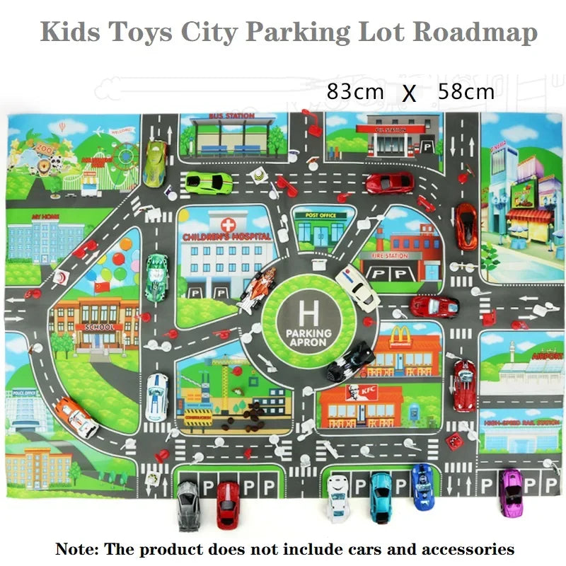 Waterproof Baby Play Road Mat City Traffic Map Montessori Educational Toys for Kids Crawling Playmat Portable Plastic Carpet