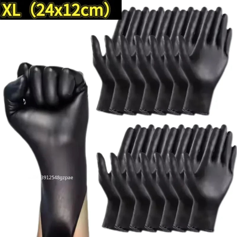 XL Black Disposable Gloves – Latex-Free PVC for Washing, Housework, Gardening, Pet Care, Cooking, and Industrial Use"