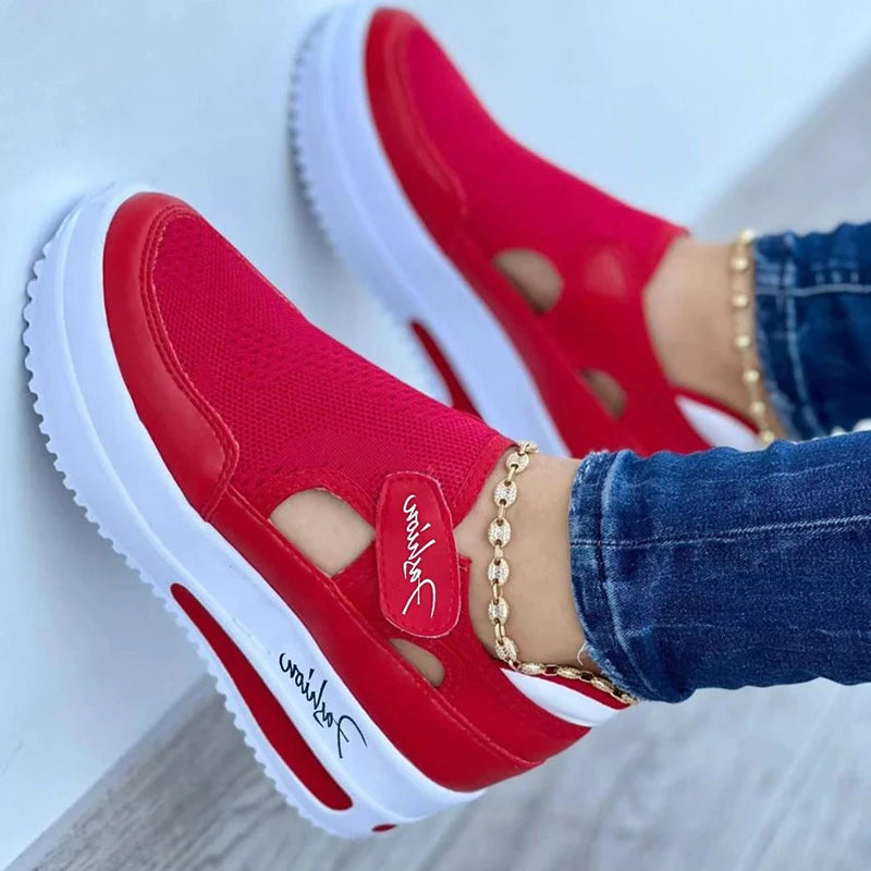 Red Canvas Tennis Shoes