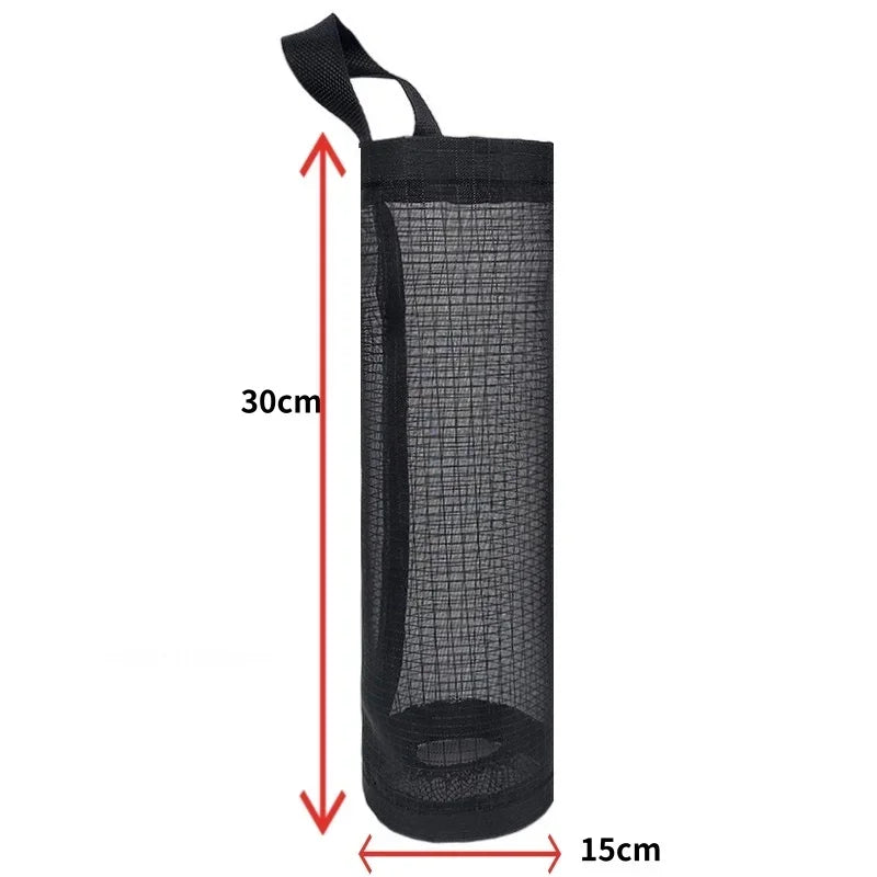 Hanging Plastic Bag Dispenser, Wall-Mounted Kitchen Storage Organiser