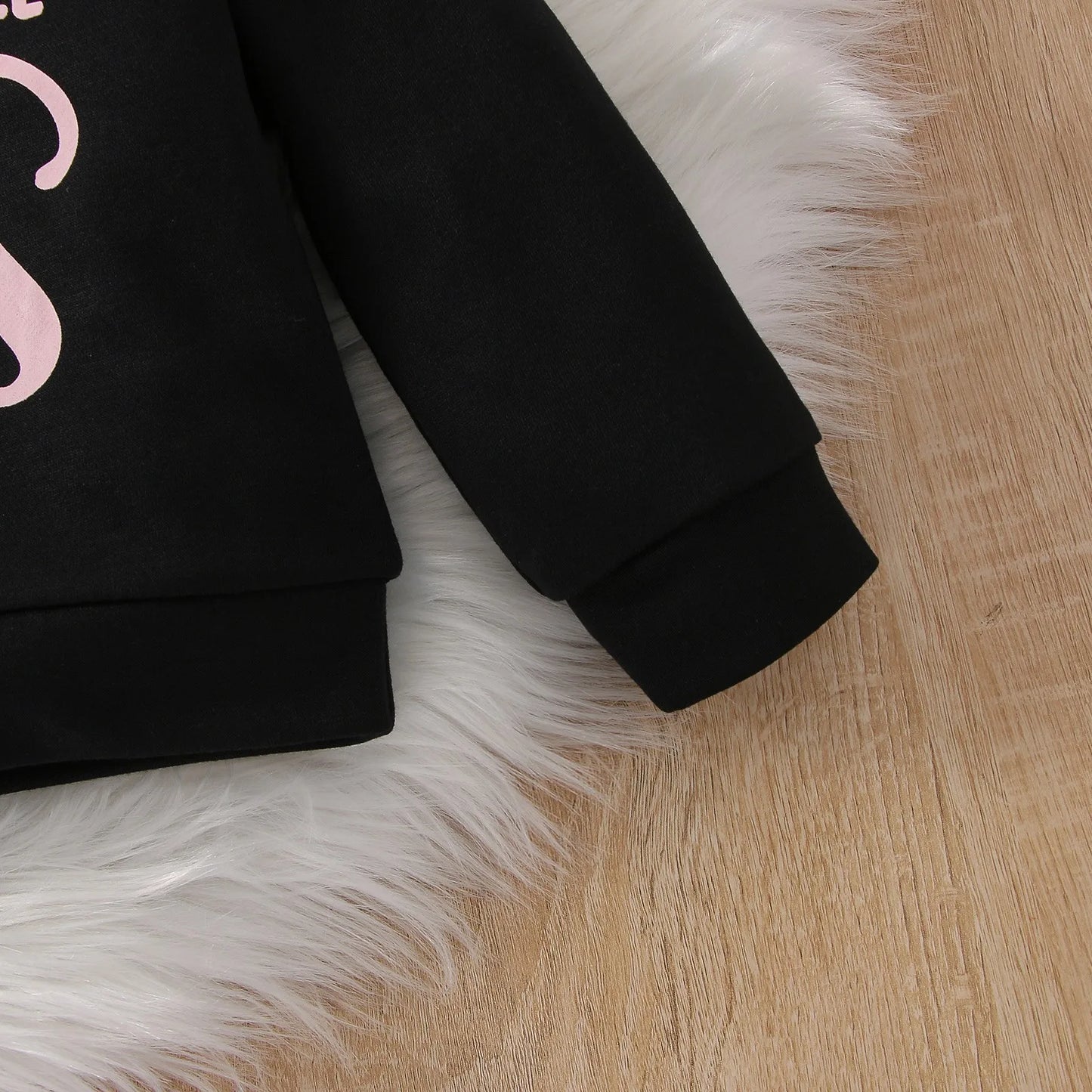 Autumn 2Pcs Baby Girls Long Sleev Printing Letter With Bow Hoodie Set For Casual Sporty Clothes For 1-3Y