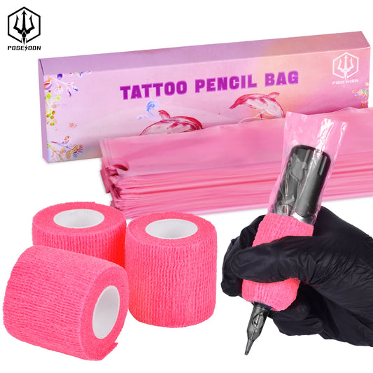 POSEIDON 200Pcs Tattoo Pencil Sleeve Bag Covers