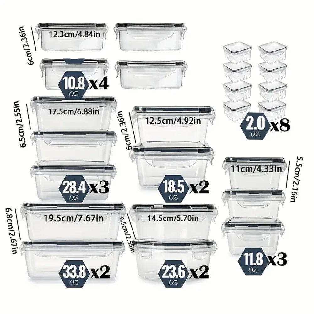 Kitchen Food Containers 12pcs-set, BPA FREE Lunch Box Sugar Cereals Storage Container