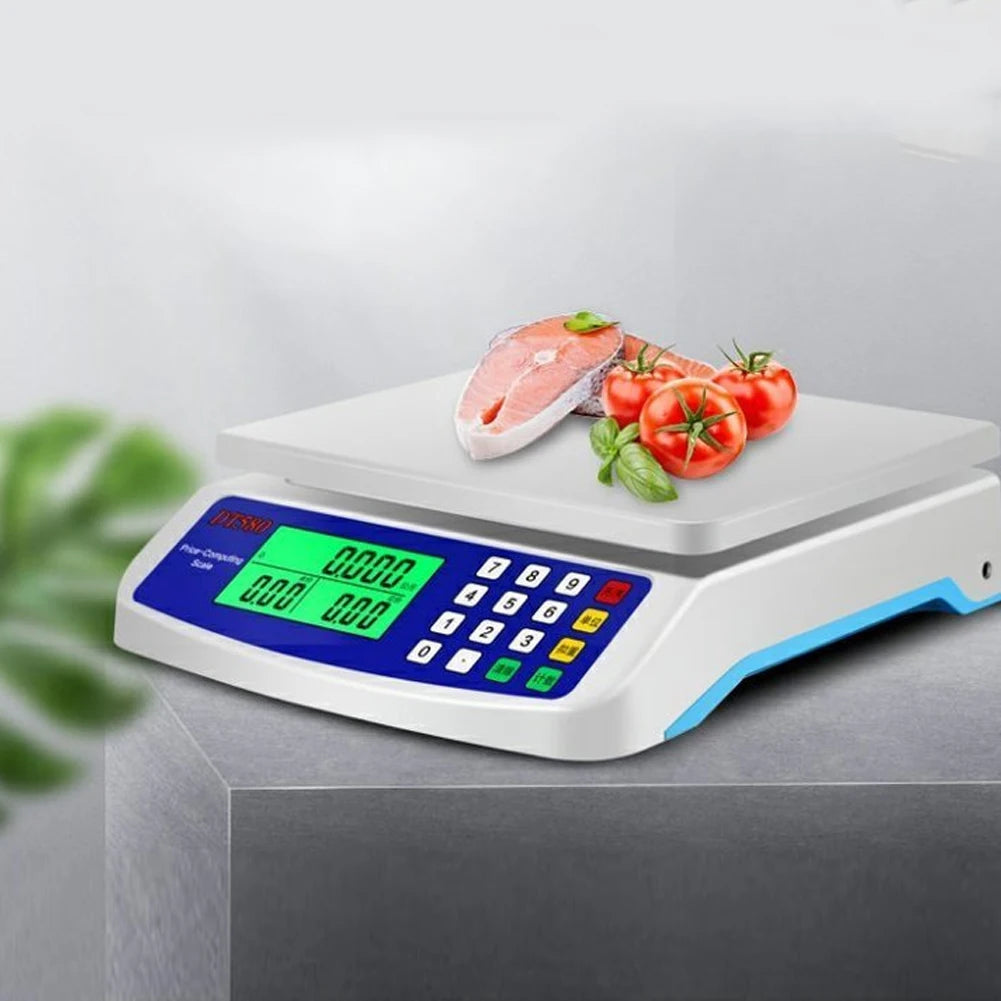 40kg/1g Large Digital Kitchen Scale with Tare Function Price Computing Scale Stainless Steel Counting Scale for Meat Vegetables