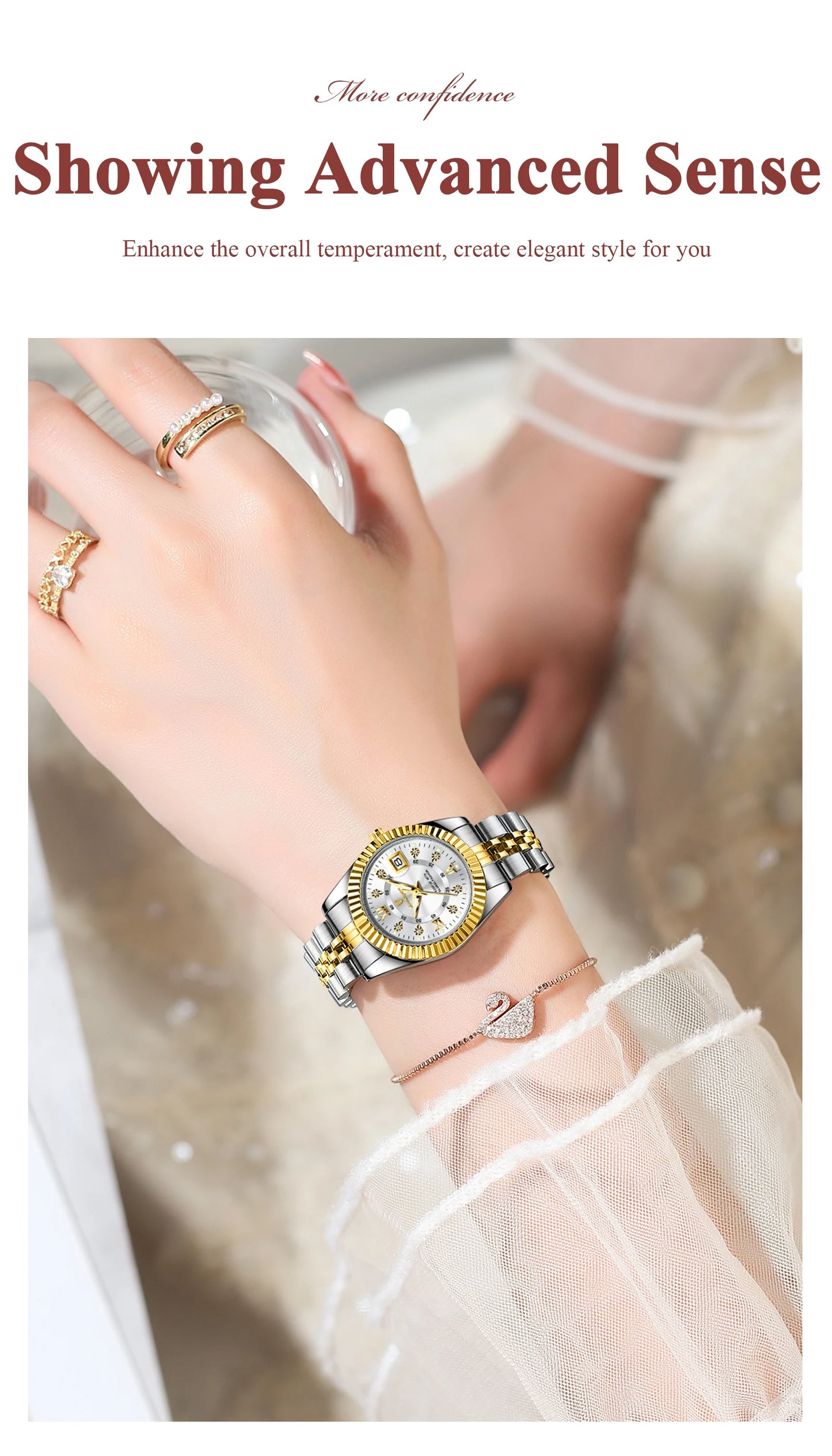 POEDAGAR Luxury Women's Watches Waterproof Luminous Date Ladies Wristwatch Stainless Steel Elegant Quartz Watch For Women Reloj