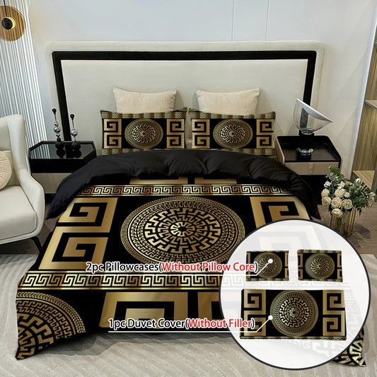 3PC European Style Disc Duvet Cover + Pillow Cases