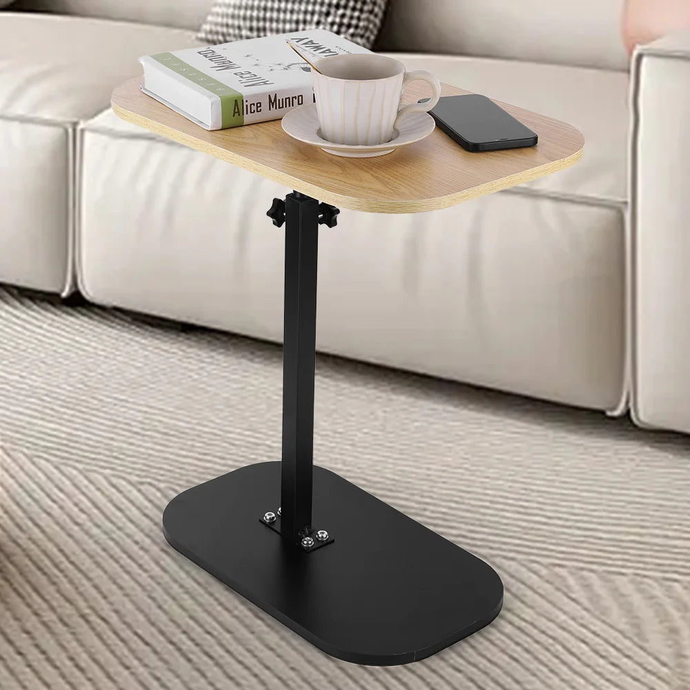 C Shaped Side Table Portable Corner Table 360°Swivel & Flip Top C Shaped End Table for Couch Laptop Stand Coffee Drink Table